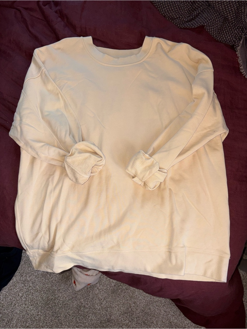 discontinued Lululemon atheletica Pecan Tan Perfectly Oversized Crew Sweatshirt